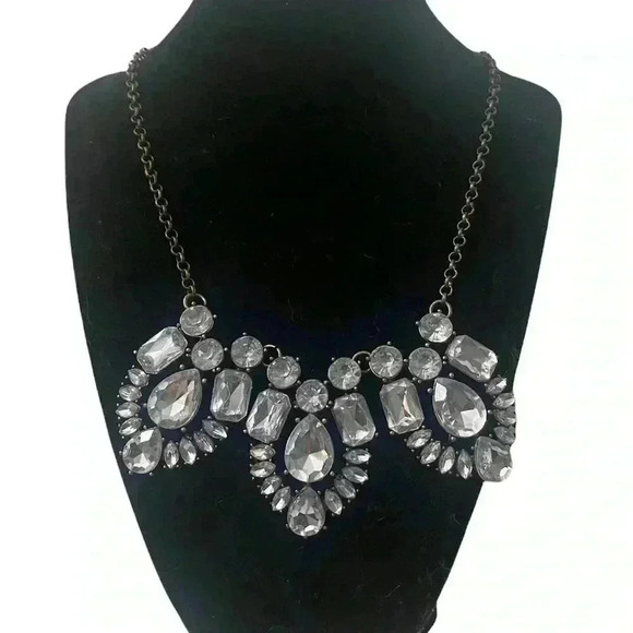 J. Crew Jewelry - J.Crew Large Rhinestone Cluster Statement Necklace